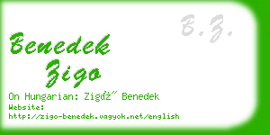 benedek zigo business card